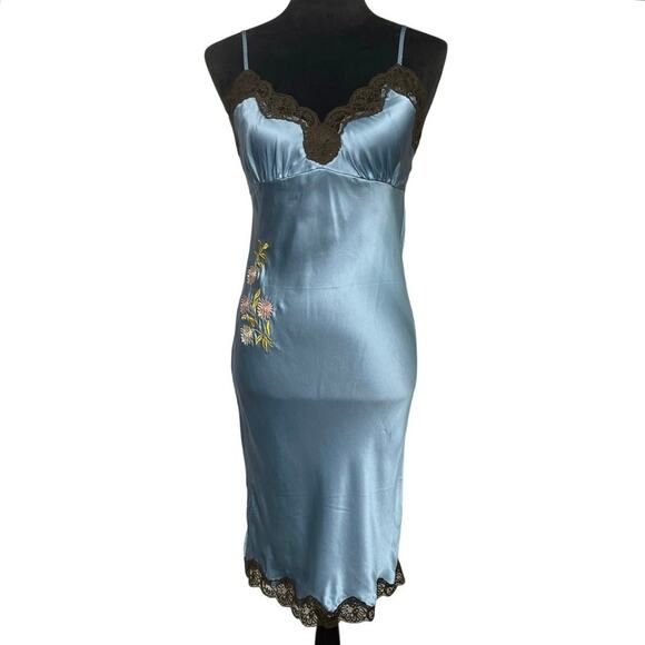 NWT - Gold Hawk Embroidered Slip Dress - Picture 2 of 5